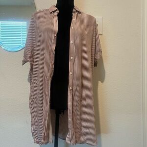 Forever 21 Striped Button Down Shirt ( Size M)